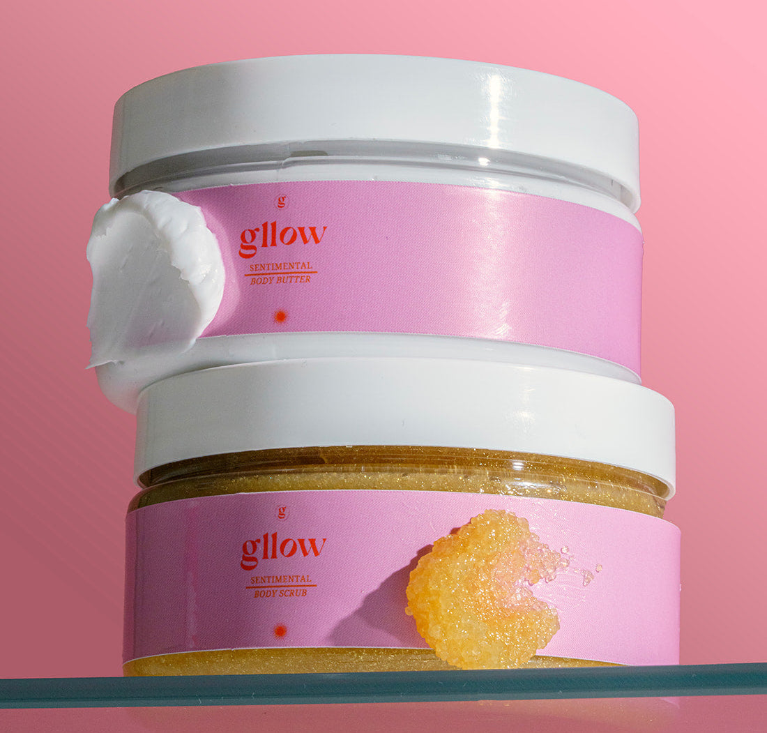 Gllow Stay a While body butter with mango, pineapple and coconut milk scent