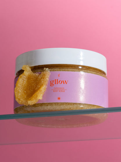 Gllow Cherished sugar scrub, 8 oz jar